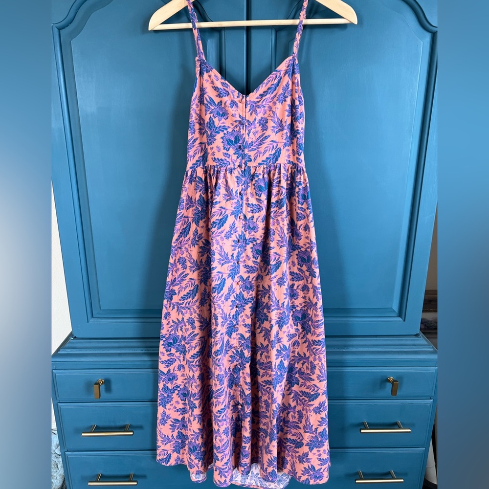 Universal Thread Coral and Navy Floral Dress